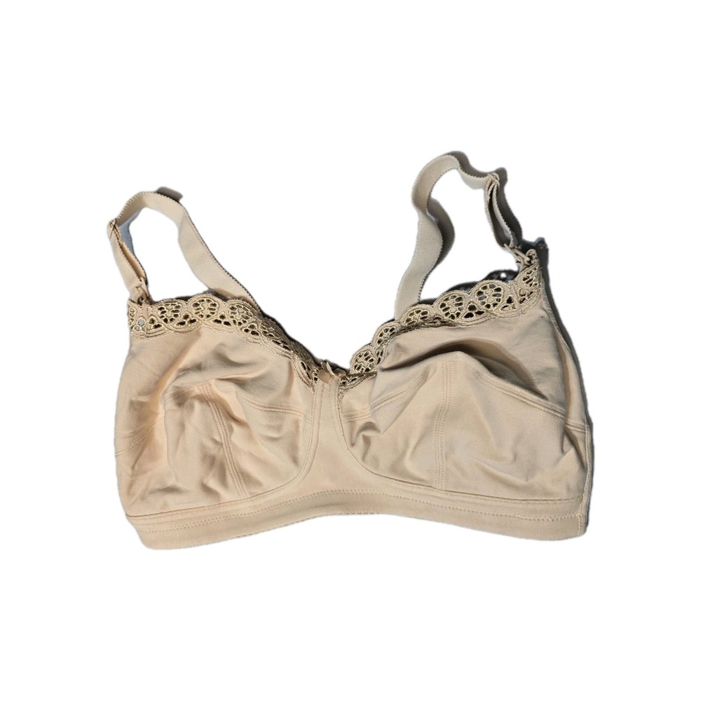 Gratlin Women's  Cotton Nursing Bra Support Wireless Beige 36 DD